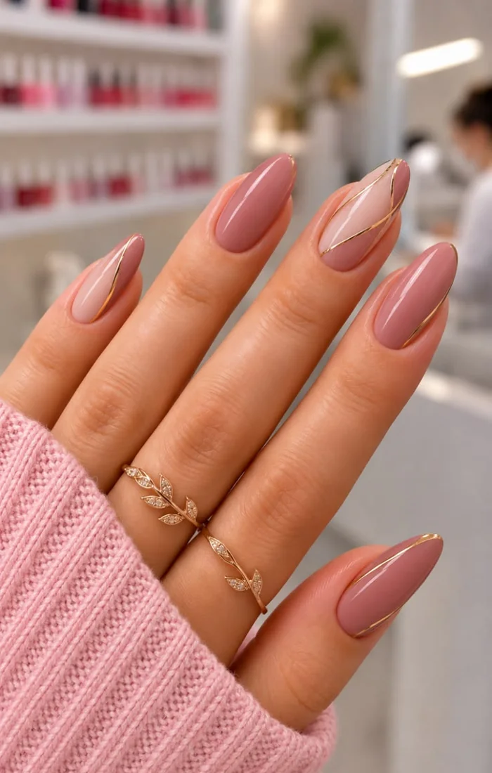 Beautiful almond nail shape with a polished finish Beautiful almond nail shape with a polished finish