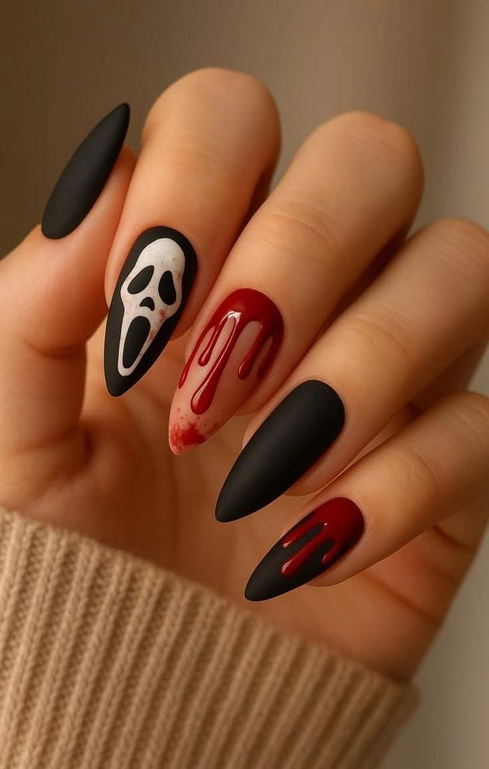Halloween Nail Art with Spooky Details, Dark Shades, and Creative Seasonal Designs Halloween Nail Art with Spooky Details, Dark Shades, and Creative Seasonal Designs