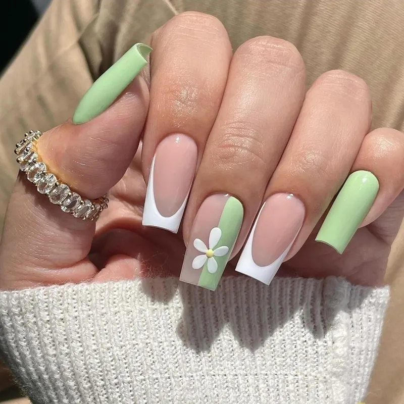 Spring Almond nail Spring Almond nail