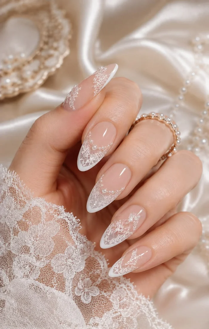 Wedding almond nail Wedding almond nail