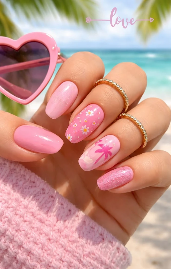 Cute pink summer nails in a bright bubblegum shade with a smooth glossy finish. Cute pink summer nails in a bright bubblegum shade with a smooth glossy finish.